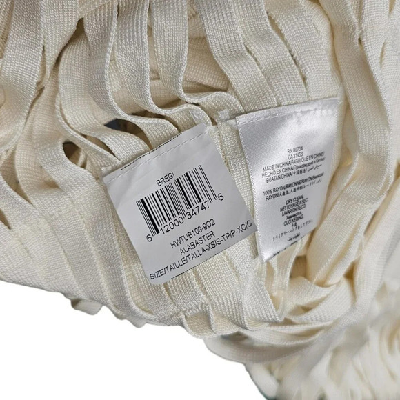 Herve  Leger Womens Bregi Swim Cover Up Dress Size XS/S Alabaster Fringe Draped - Picture 10 of 11